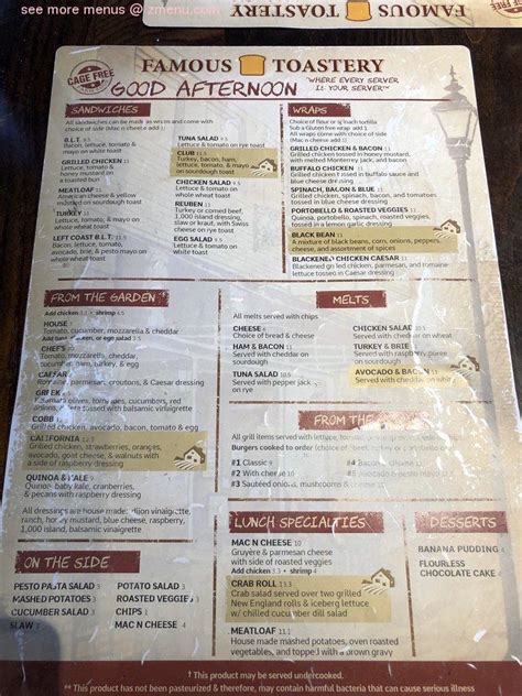 famous toastery charlotte menu